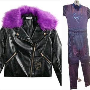 4pc MAL Descendants COSTUME DESIGNED MOTO JACKET +  Cosplay 8-10 M L
